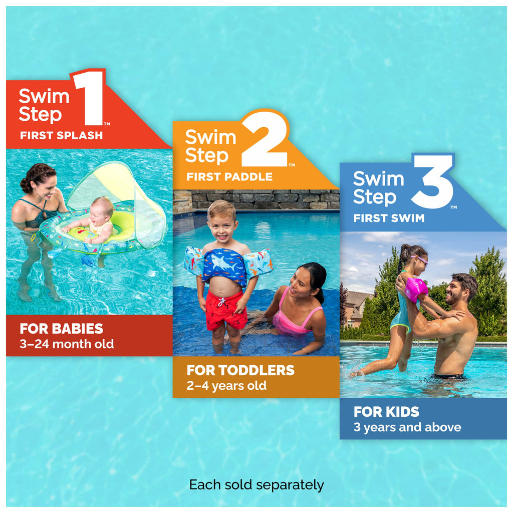 SwimWays Soft Swimmies Toddler Floaties - Purple, Inflatable Arm Bands for Ages 3-5
