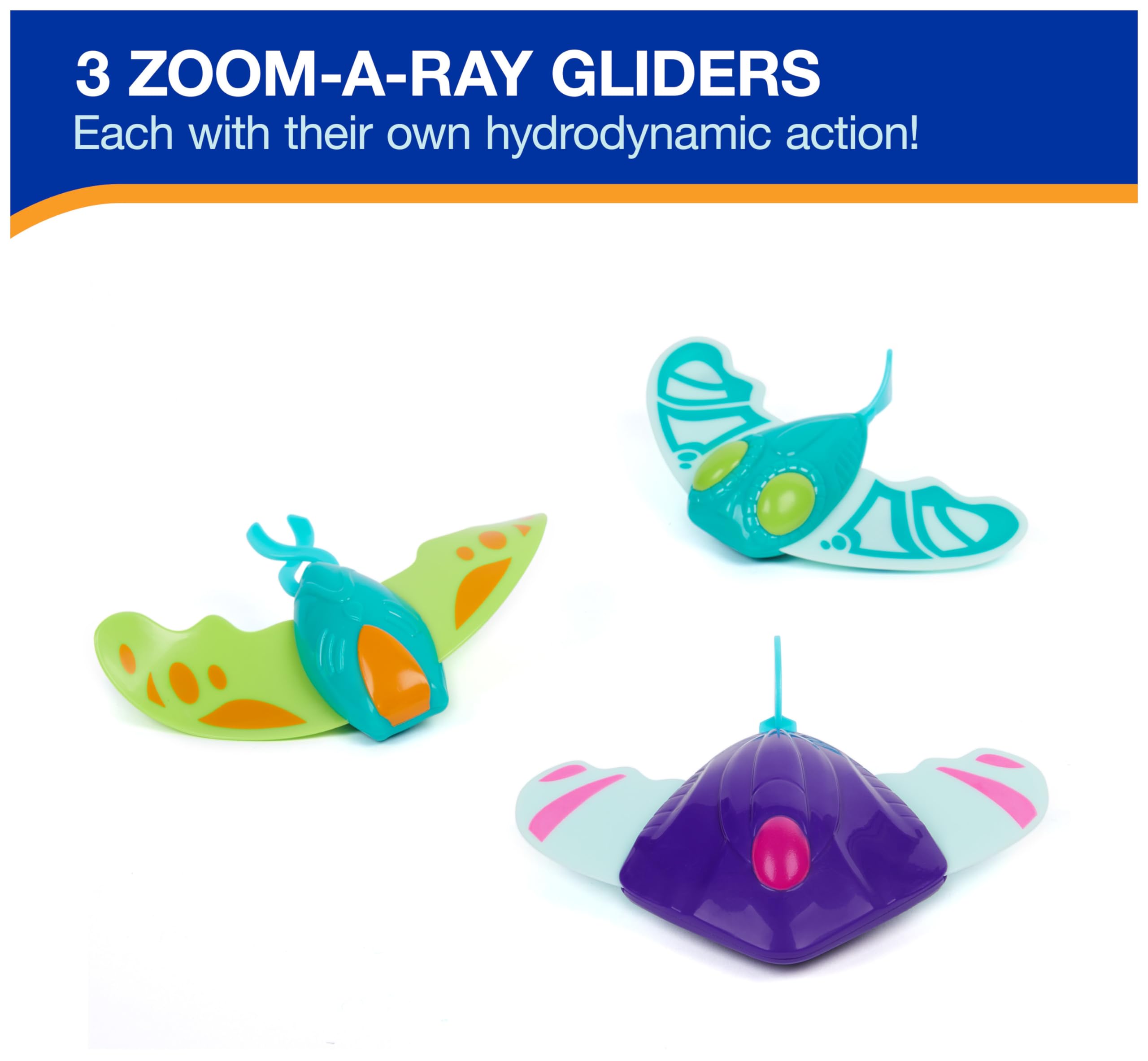 SwimWays Zoom-A-Rays 3-Pack: Self-Powered Water Toys for Kids 5+ – Pool Games & Swim Training