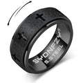 SYDNFZY Men's Stainless Steel Anxiety Spinner Ring – 8mm Fidget Ring for Stress Relief – Rotating Band – Sizes 6-11