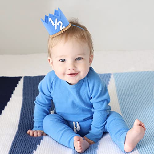 SYESQL Half Birthday Crown for Baby Girls/Boys – Cute 1/2 Crown Hat with Elastic Band in 4 Colors