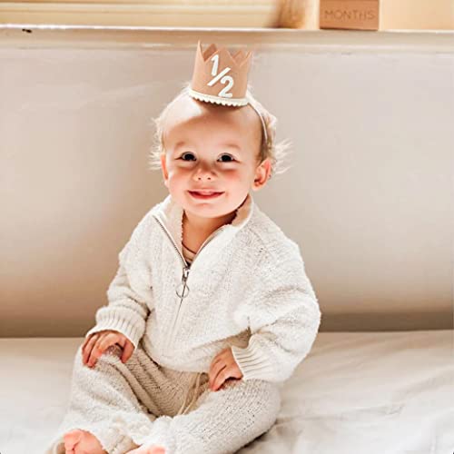 SYESQL Half Birthday Crown Hat - Colorful 1/2 Crown for Baby Girls & Boys
