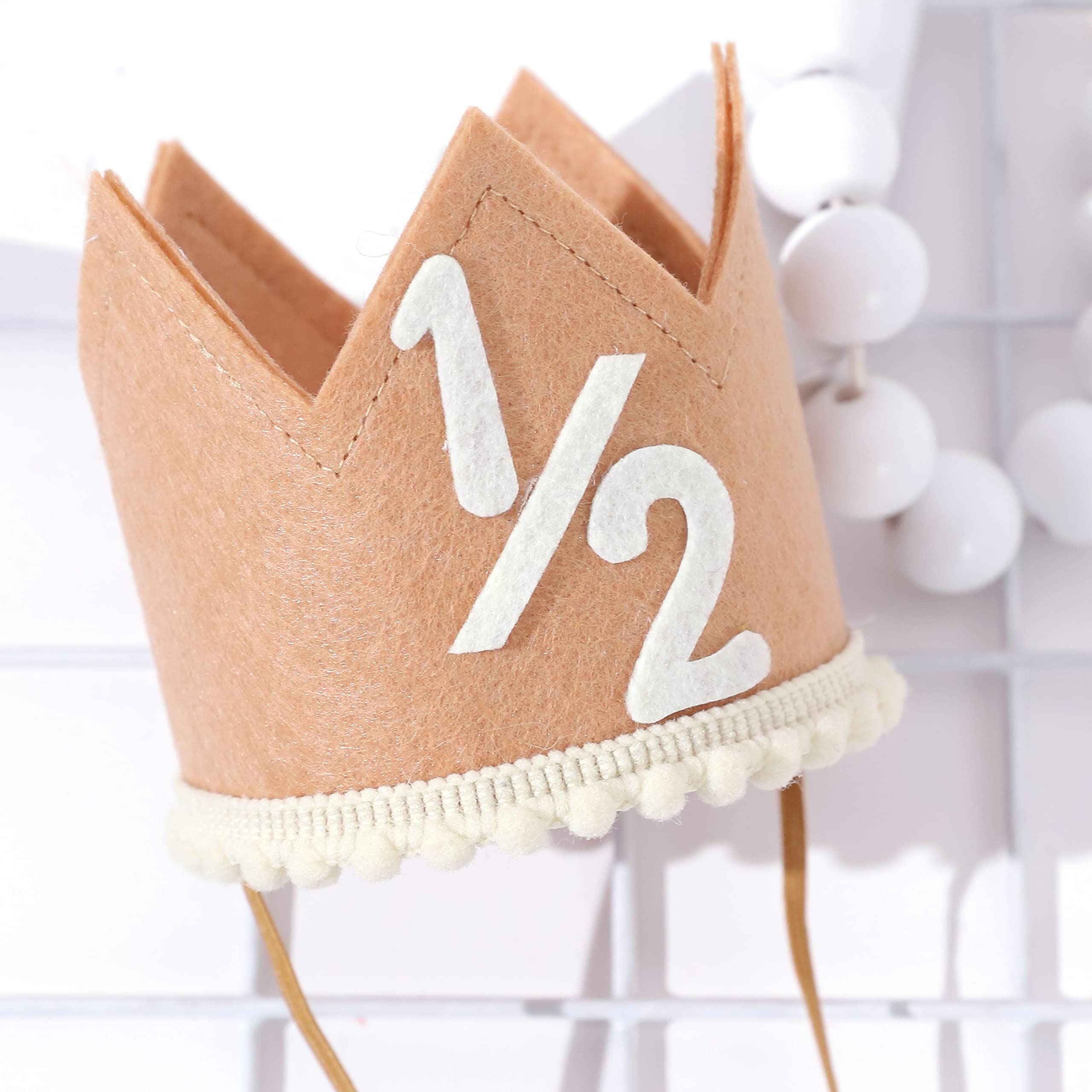 SYESQL Half Birthday Crown Hat - Colorful 1/2 Crown for Baby Girls & Boys