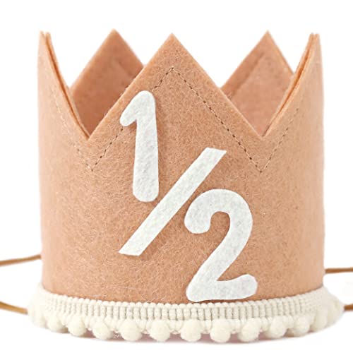 SYESQL Half Birthday Crown Hat - Colorful 1/2 Crown for Baby Girls & Boys