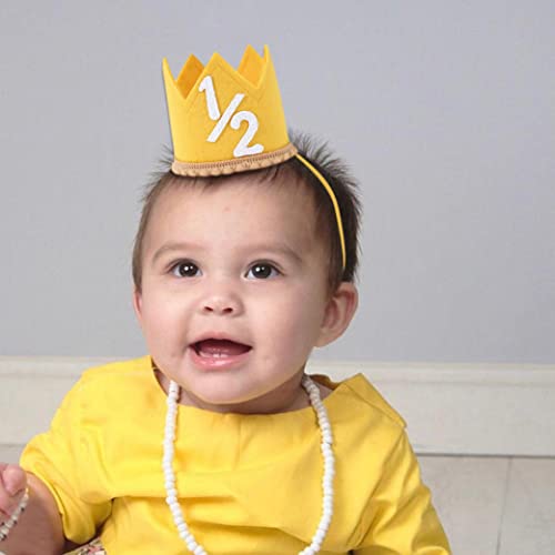 SYESQL Half Birthday Crown Hat for Baby Girls and Boys – Candy Color 1/2 Crown