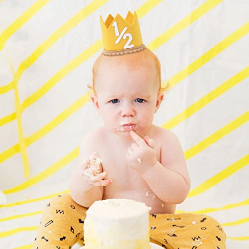 SYESQL Half Birthday Crown Hat for Baby Girls and Boys – Candy Color 1/2 Crown