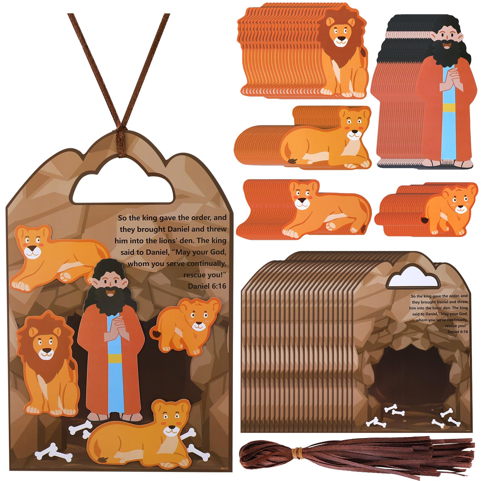 Syhood Daniel in the Lion's Den Craft Kit – 24 Sets for Bible Study, Sunday School & Religious Easter Activities