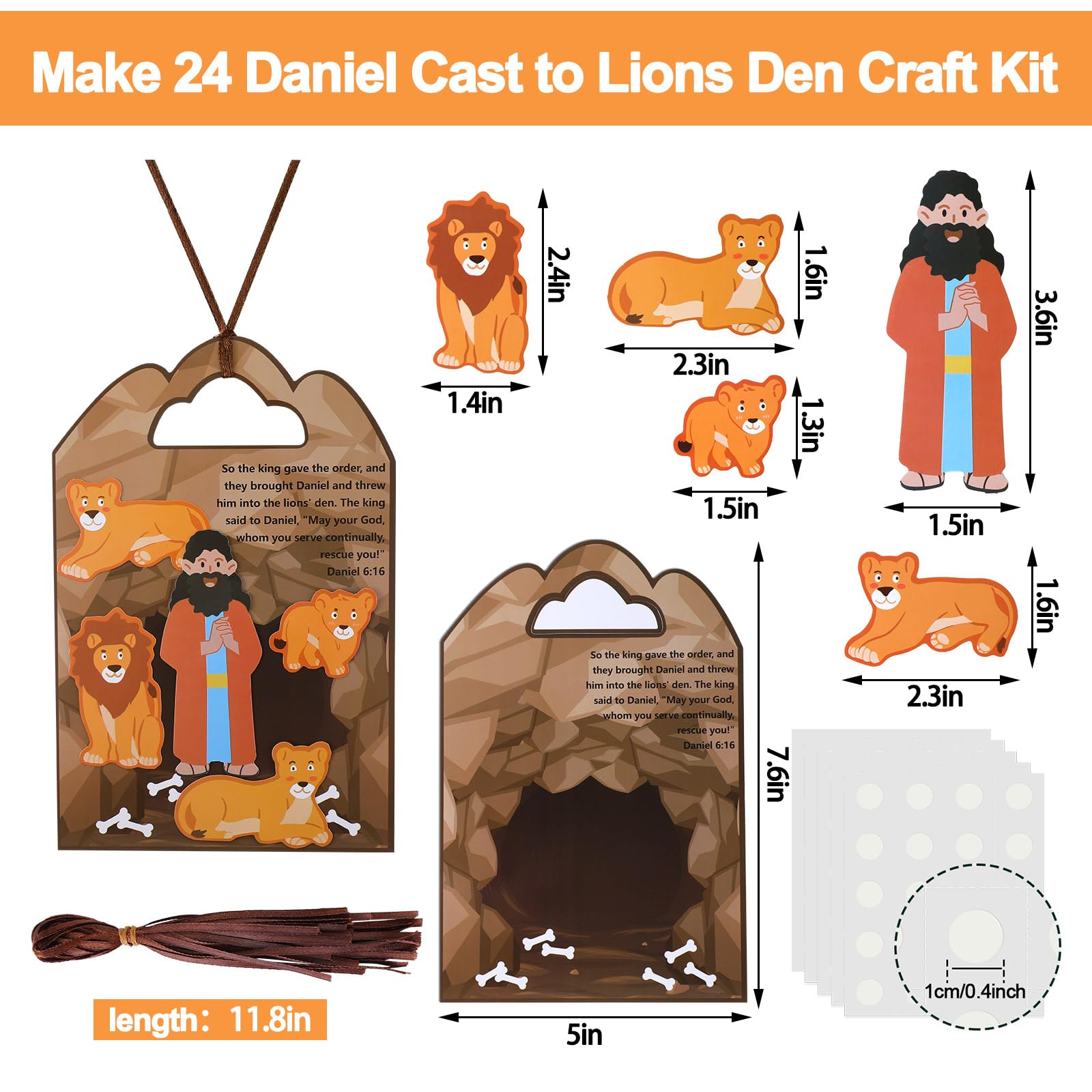 Syhood Daniel in the Lion's Den Craft Kit – 24 Sets for Bible Study, Sunday School & Religious Easter Activities