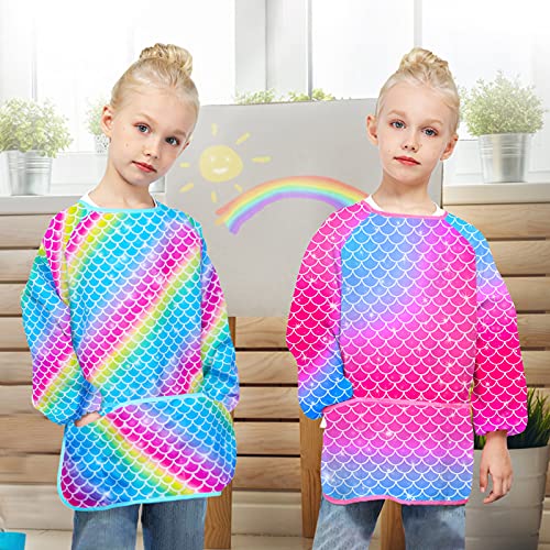Sylfairy Kids Art Smock – Waterproof Toddler Painting Apron with Pockets, Ages 2-7
