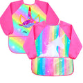 Sylfairy Kids Painting Smock – Waterproof Rainbow Unicorn Apron with Pockets for Ages 2-7