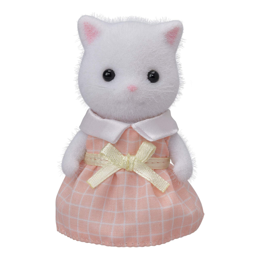 Sylvanian Families White Persian Cat Girl Doll – Poseable Figure with Fluffy Fur, Ages 3+