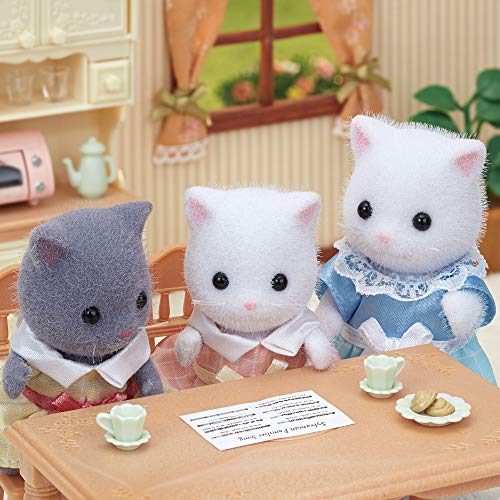 Sylvanian Families White Persian Cat Girl Doll – Poseable Figure with Fluffy Fur, Ages 3+