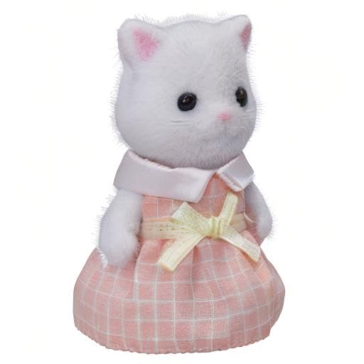 Sylvanian Families White Persian Cat Girl Doll – Poseable Figure with Fluffy Fur, Ages 3+