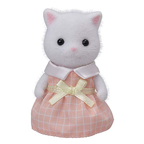 Sylvanian Families White Persian Cat Girl Doll – Poseable Figure with Fluffy Fur, Ages 3+