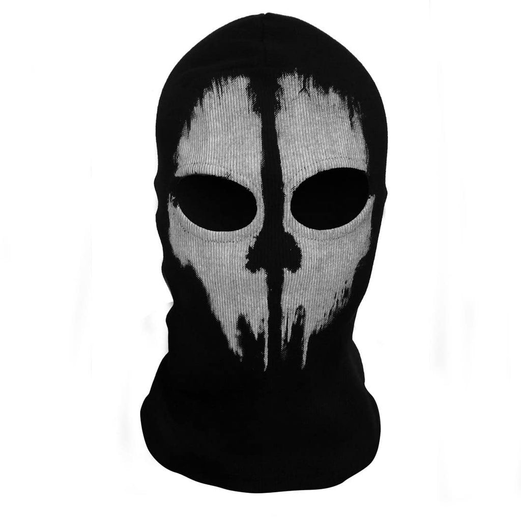 SzBlaZe Unisex Ghost Print Stocking Balaclava – 95% Cotton 5% Spandex for War Games, Halloween & Cosplay