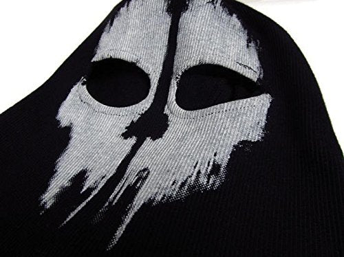 SzBlaZe Unisex Ghost Print Stocking Balaclava – 95% Cotton 5% Spandex for War Games, Halloween & Cosplay