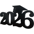 SZTZPW Class of 2026 Double-Sided Wooden Graduation Centerpiece 13x7 Inch Black