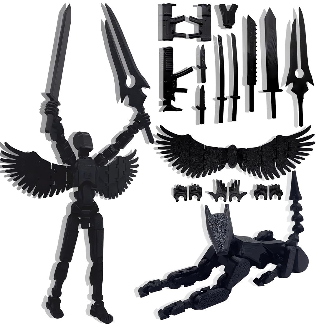 T13 3D Action Figure Set - Fully Articulated PETG Robot with Dog, Weapons, and 360° Joints by SOOZAFONE
