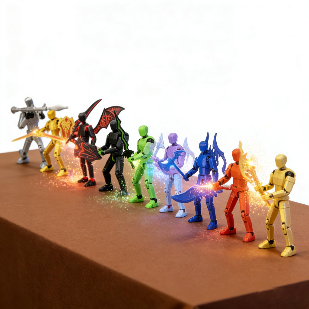 T13 3D Printed Action Figure - Assembled Titan 13 Figure with Wings, Weapons, and Poses