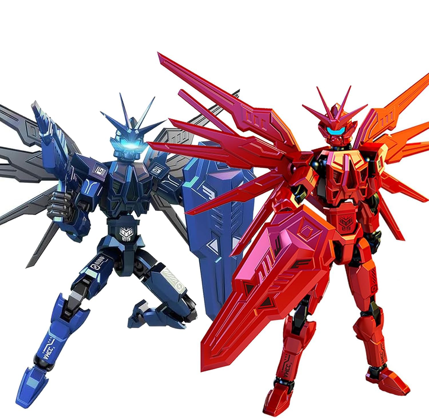 T13 Action Figure 2Pack – Fully Assembled 3D Printed Titan 13 Robot Set with Interchangeable Hands and Weapons