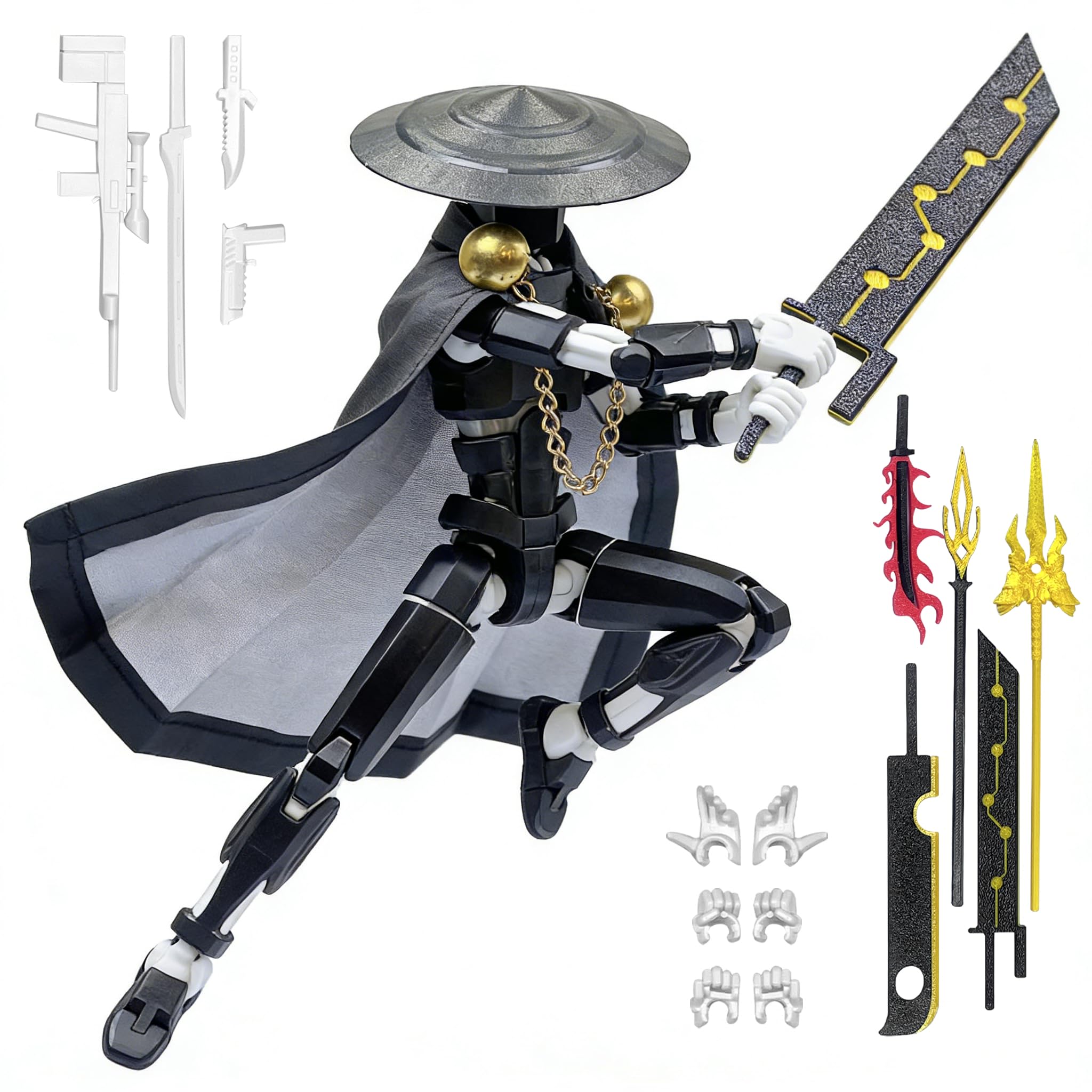 T13 Action Figure (5.2 Inch) – 3D Printed Robo 13 by Sooza, Fully Jointed with Weapons and Hands