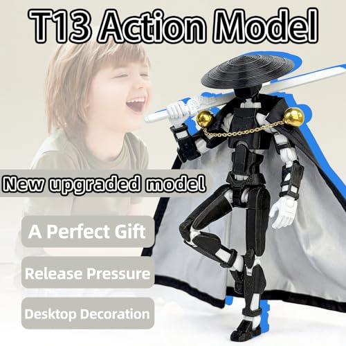 T13 Action Figure (5.2 Inch) – 3D Printed Robo 13 by Sooza, Fully Jointed with Weapons and Hands