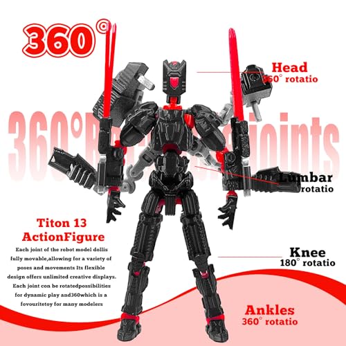 T13 Action Figure (5.5 Inch, Black Red) – Assembled 3D Printed Collectible by Soozafone