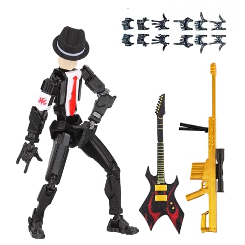 T13 Action Figure Pre-Assembled 5.4 Inch Fully Articulated Titan 13 Model with Sniper Rifle and Guitar - SENROELECTRONAGE