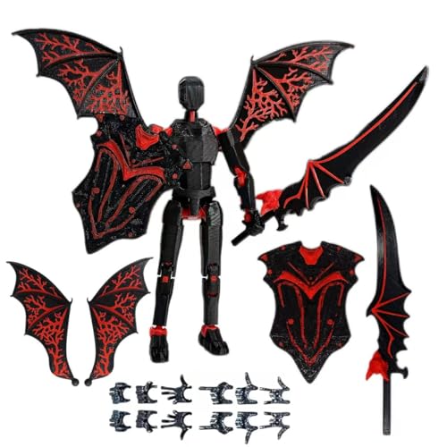 T13 Action Figure Set – 3D Printed Titan 13 with Movable Joints, Wings & Weapons, Assembled
