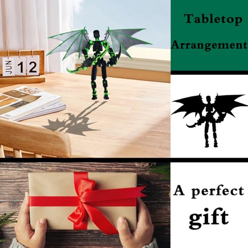 T13 Fully Articulated Action Figure - 3D Printed Multi-Jointed Movable Toy for Collectors (Black Red)