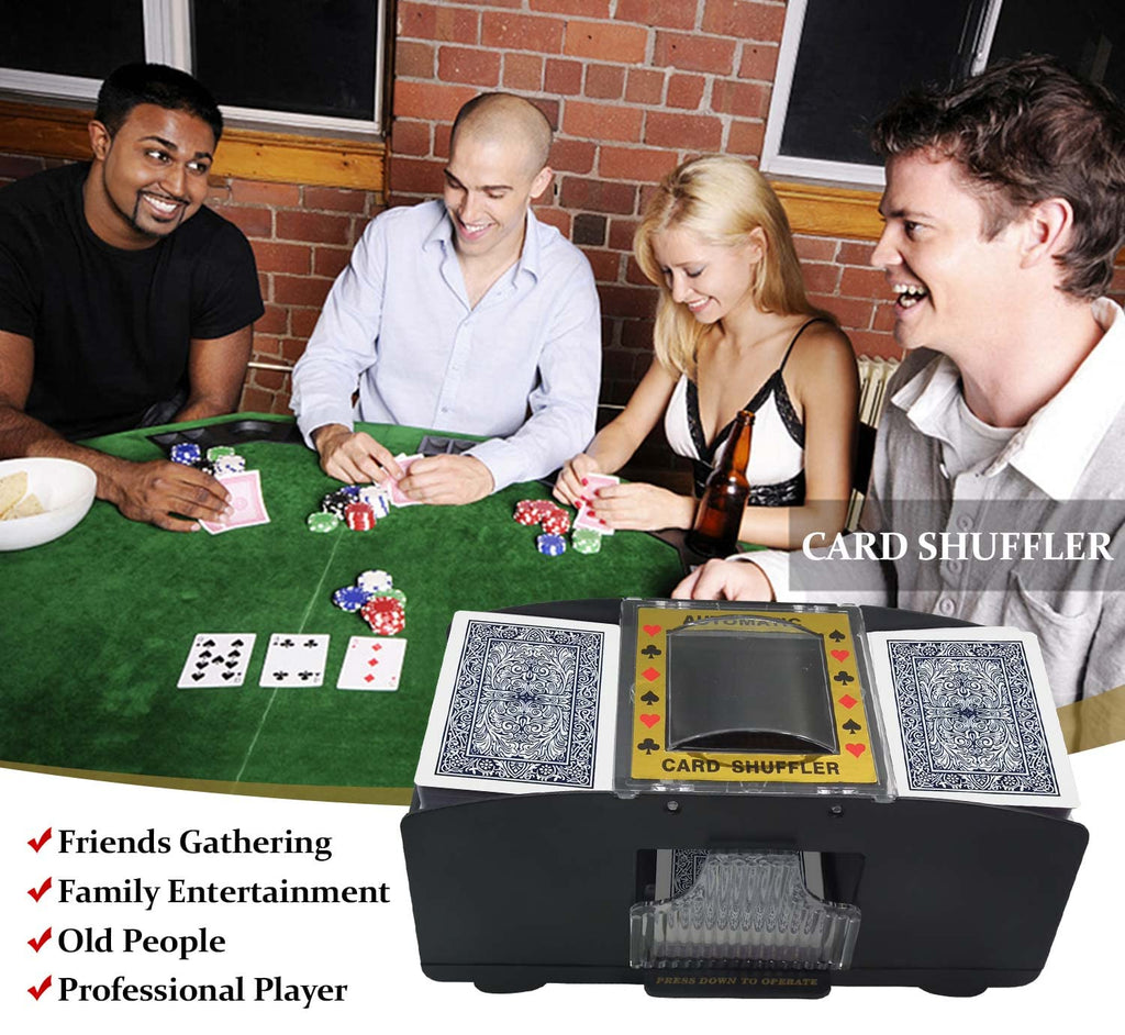 TAAVOP Automatic Card Shuffler – Battery-Powered for 1-2 Decks, Works with Poker, UNO, and More