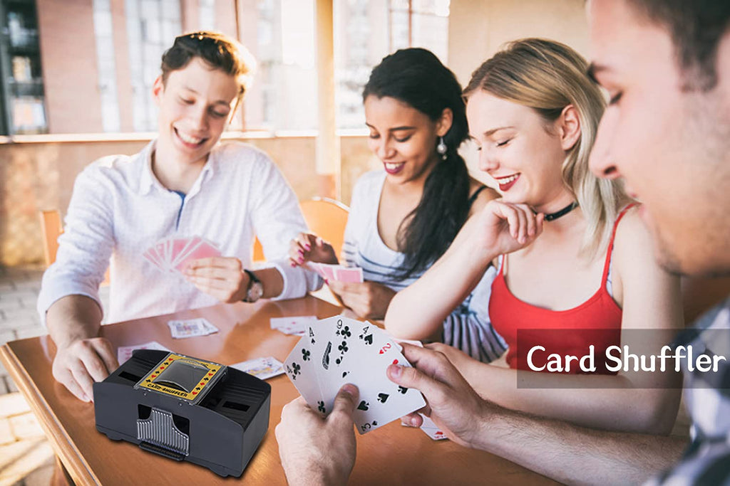 TAAVOP Automatic Card Shuffler – Battery-Powered for 1-2 Decks, Works with Poker, UNO, and More