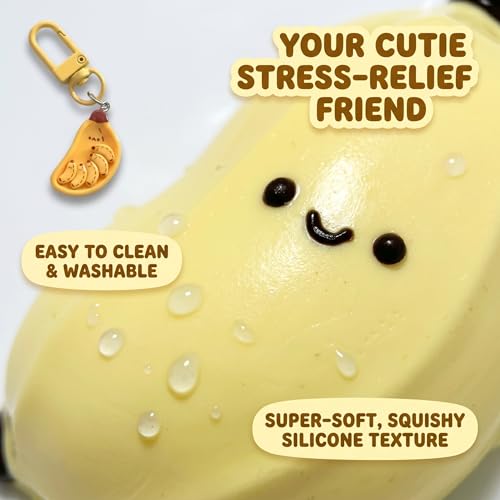 Taba Squishy Banana Stress Ball - Silica Gel Fidget Toy with Pendant by SHILIFE