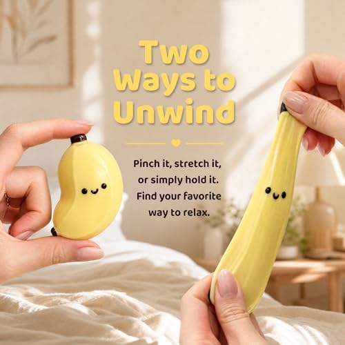 Taba Squishy Banana Stress Ball - Silica Gel Fidget Toy with Pendant by SHILIFE