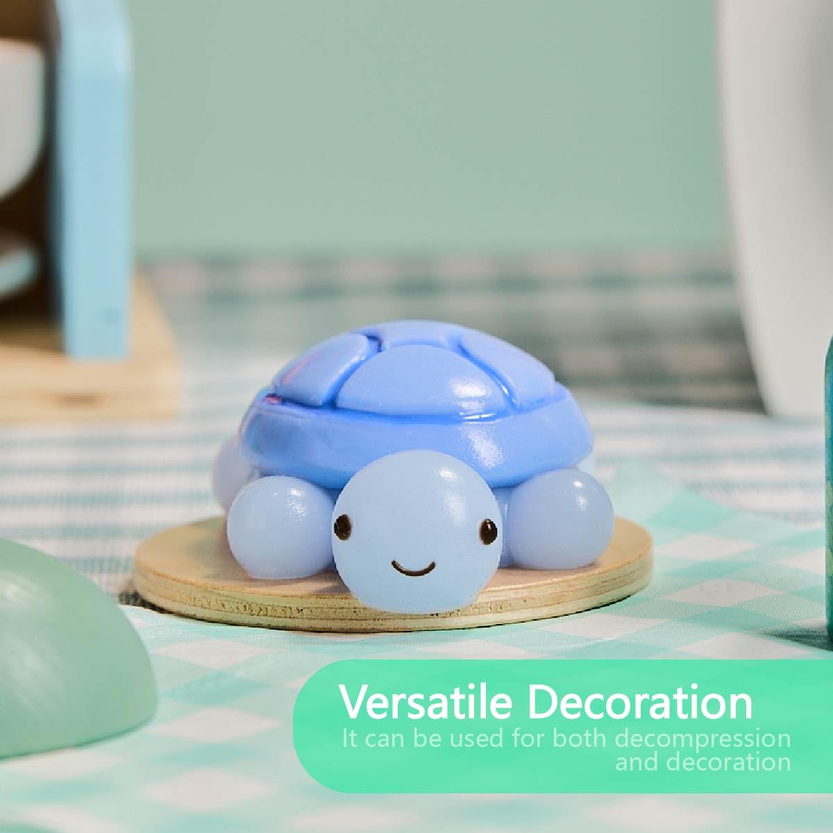 Taba Squishy Blue Turtle – Soft Silicone Stress Relief Toy for Kids & Adults, Kawaii Fidget Gift
