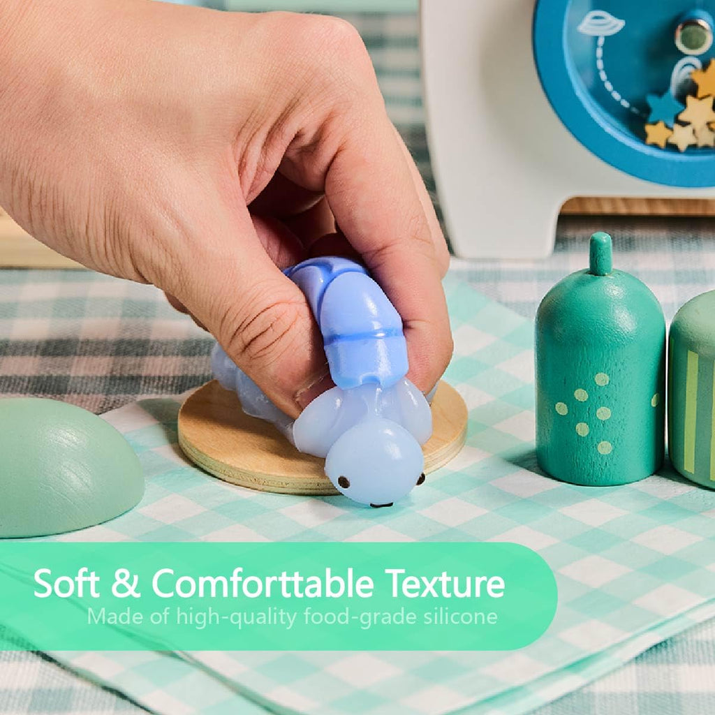 Taba Squishy Blue Turtle – Soft Silicone Stress Relief Toy for Kids & Adults, Kawaii Fidget Gift