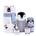 Taefaba Handmade Wooden Nesting Dolls - Set of 5 Rabbit Matryoshka with Carrot