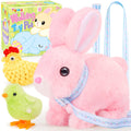 Tagitary Easter Plush Walking Bunny with Sounds and Leash for Toddlers