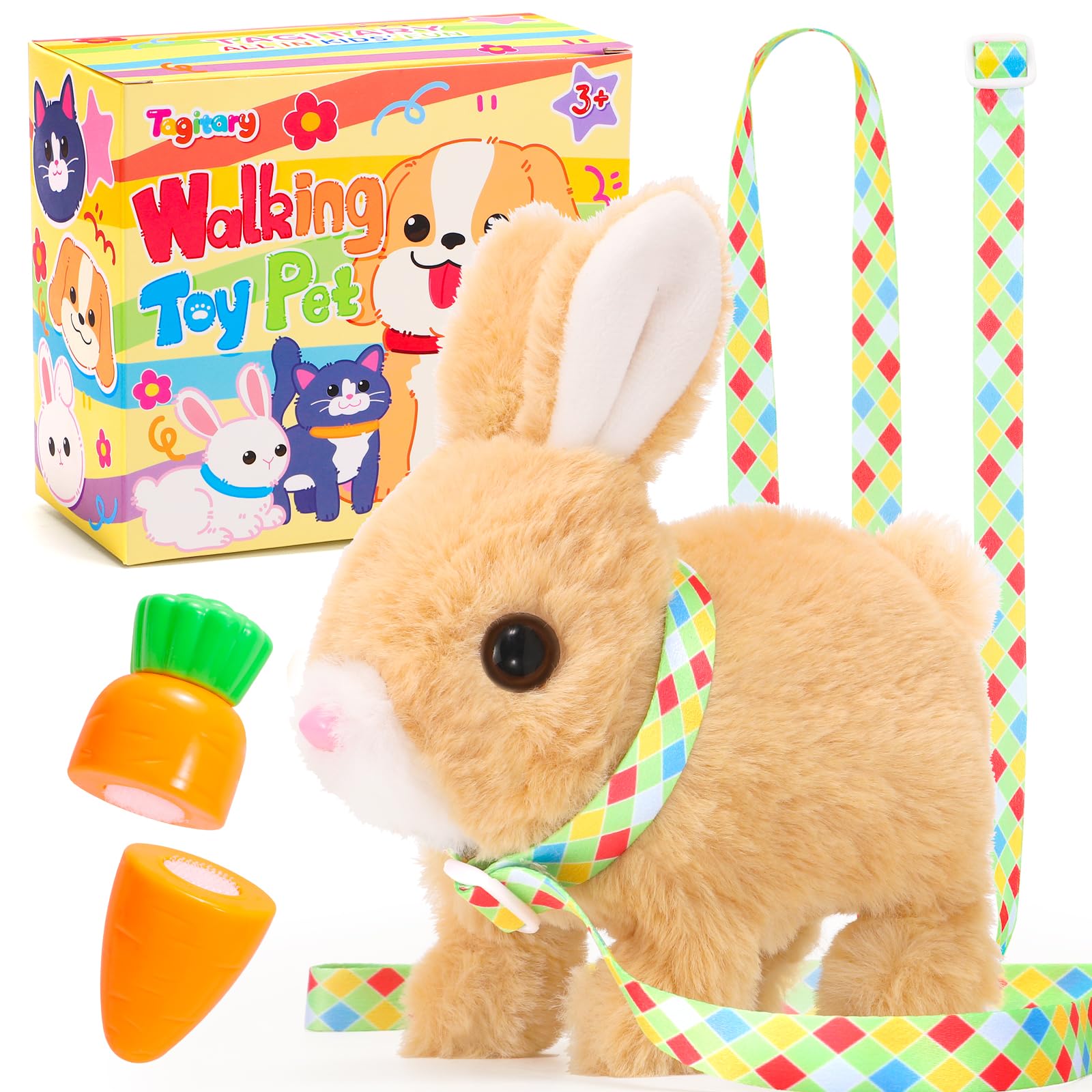 Tagitary Interactive Plush Bunny – Electronic Toy with Hopping, Wiggling Ears, and Sounds for Toddlers