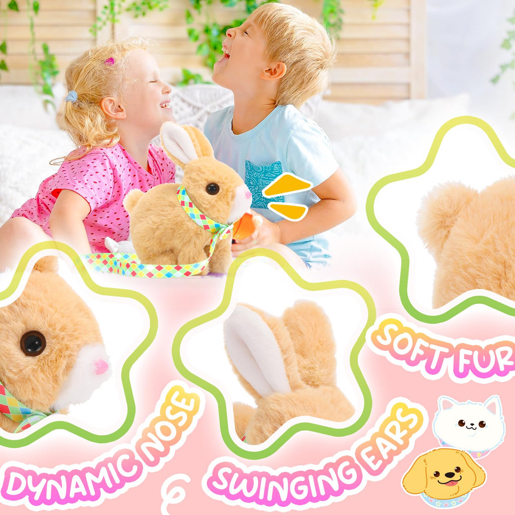 Tagitary Interactive Plush Bunny – Electronic Toy with Hopping, Wiggling Ears, and Sounds for Toddlers