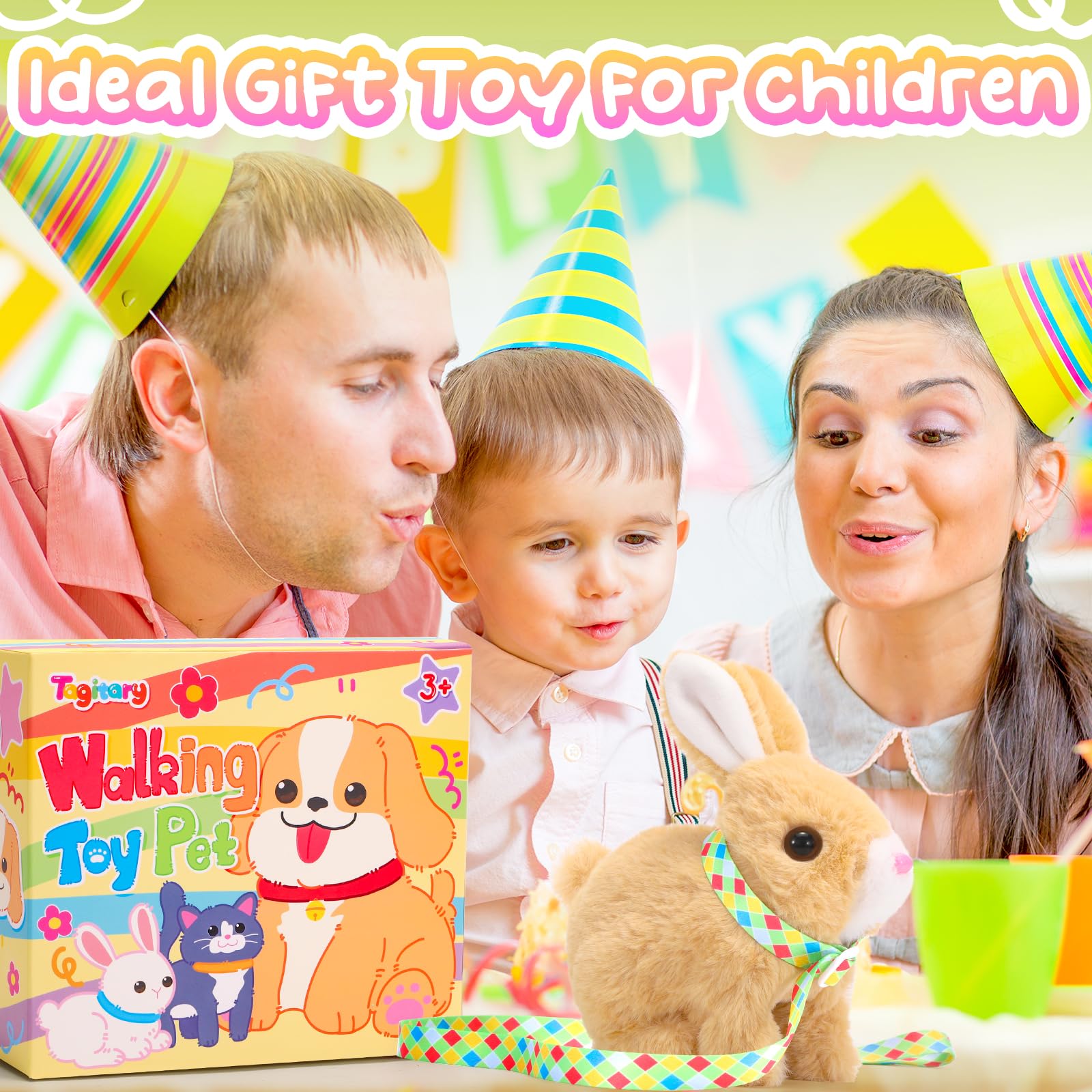 Tagitary Interactive Plush Bunny – Electronic Toy with Hopping, Wiggling Ears, and Sounds for Toddlers