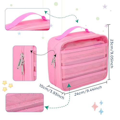 Taladad Carrying Case for Little Tikes Story Dream Machine - Pink Portable Storage Bag with Handle and Transparent Window
