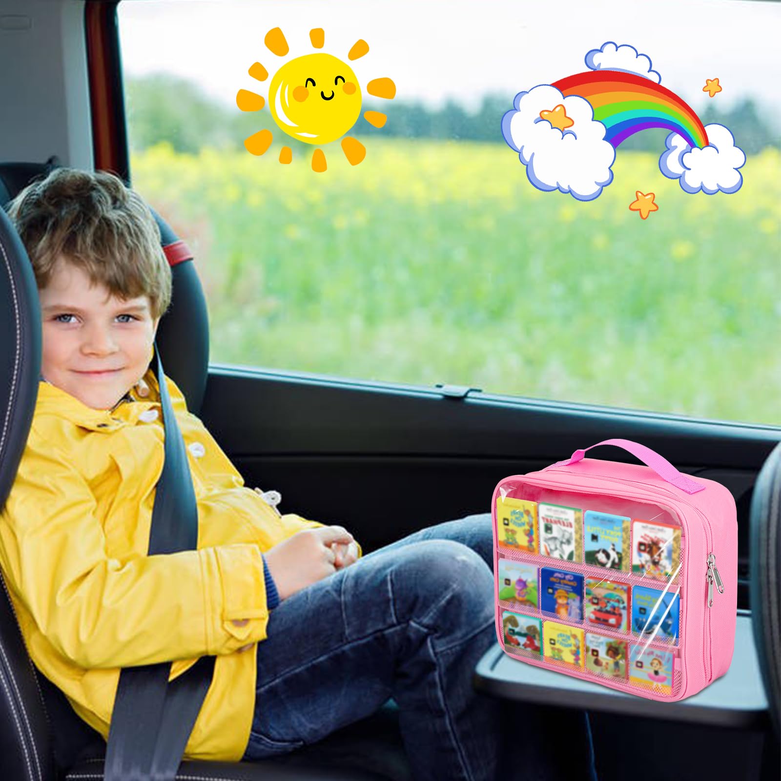 Taladad Carrying Case for Little Tikes Story Dream Machine - Pink Portable Storage Bag with Handle and Transparent Window
