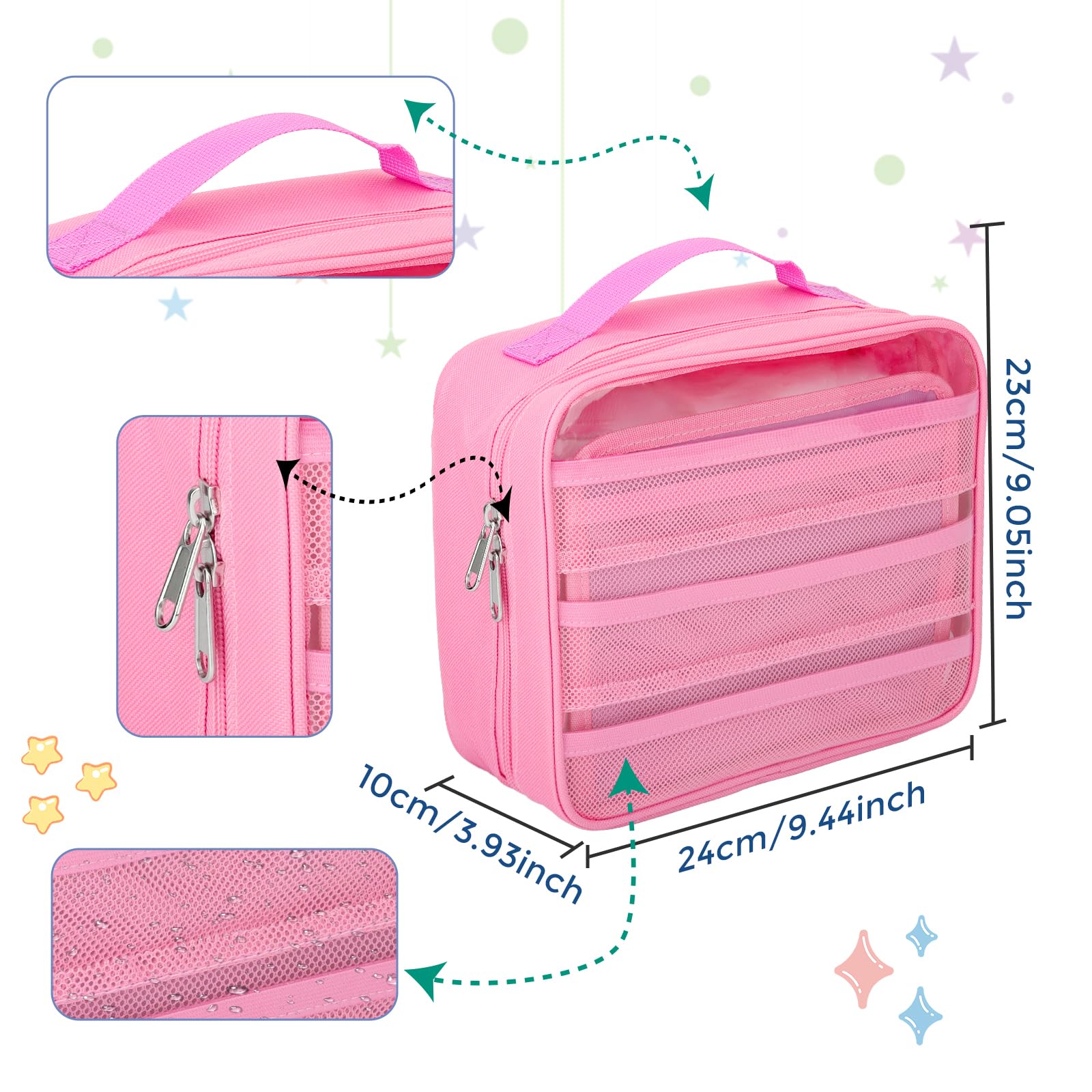 Taladad Carrying Case for Little Tikes Story Dream Machine - Pink Portable Storage Bag with Handle and Transparent Window