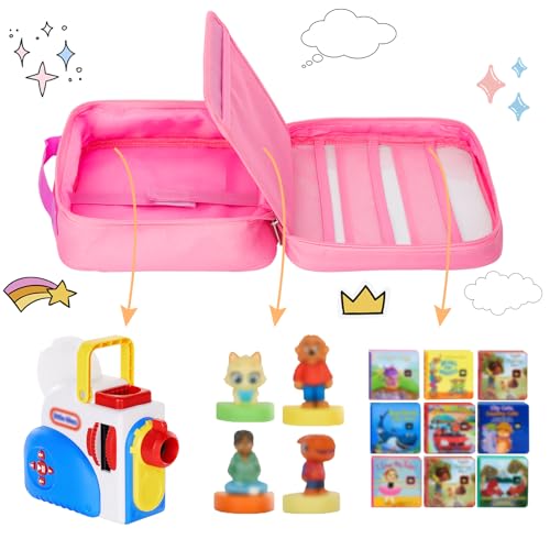 Taladad Carrying Case for Little Tikes Story Dream Machine - Pink Portable Storage Bag with Handle and Transparent Window