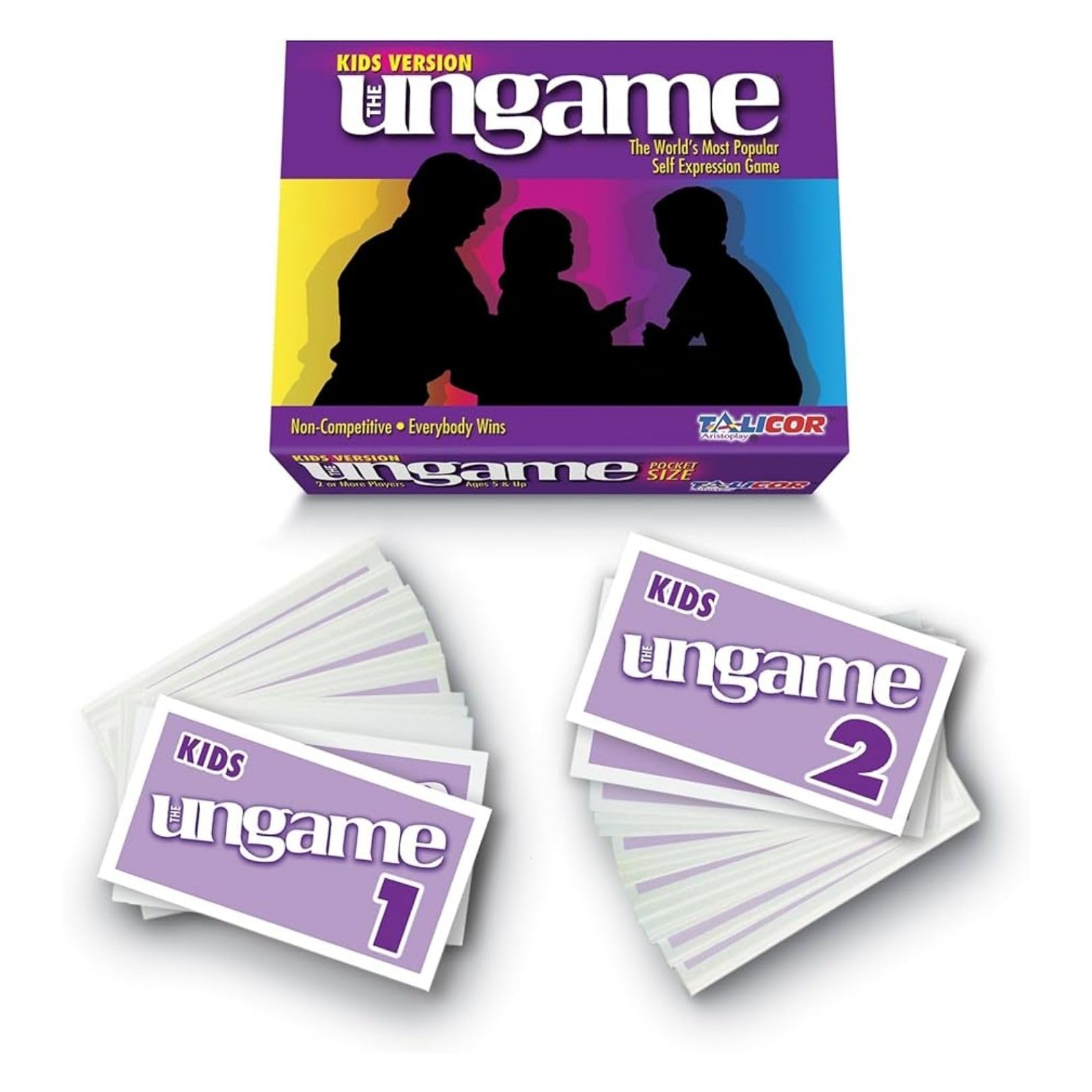 Talicor Pocket UNGAME Kids Edition – Non-Competitive Card Game for Ages 5+ – 140 Question Cards for Light & Serious Conversation
