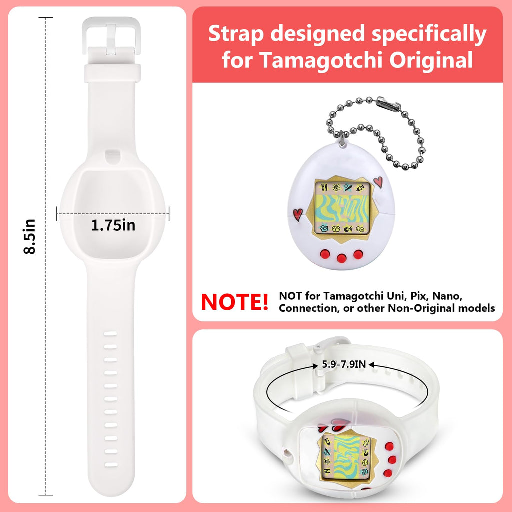 Tamagotchi Original Silicone Wristband Cover (Transparent) - Adjustable Strap, Protective, Easy Clean