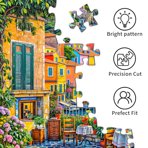TangComplete 1000-Piece Cinque Terre Jigsaw Puzzle – Romantic Italian Scene for Adults