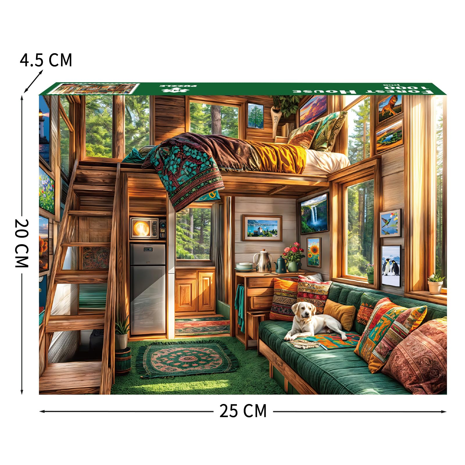 TangComplete 1000 Piece Forest House Jigsaw Puzzle for Adults – Letters on Back, Interlocking, 70x50 cm