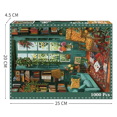 TangComplete 1000-Piece Succulent Jigsaw Puzzle – 27.5x19.7 Inch Adult Puzzle with Poster