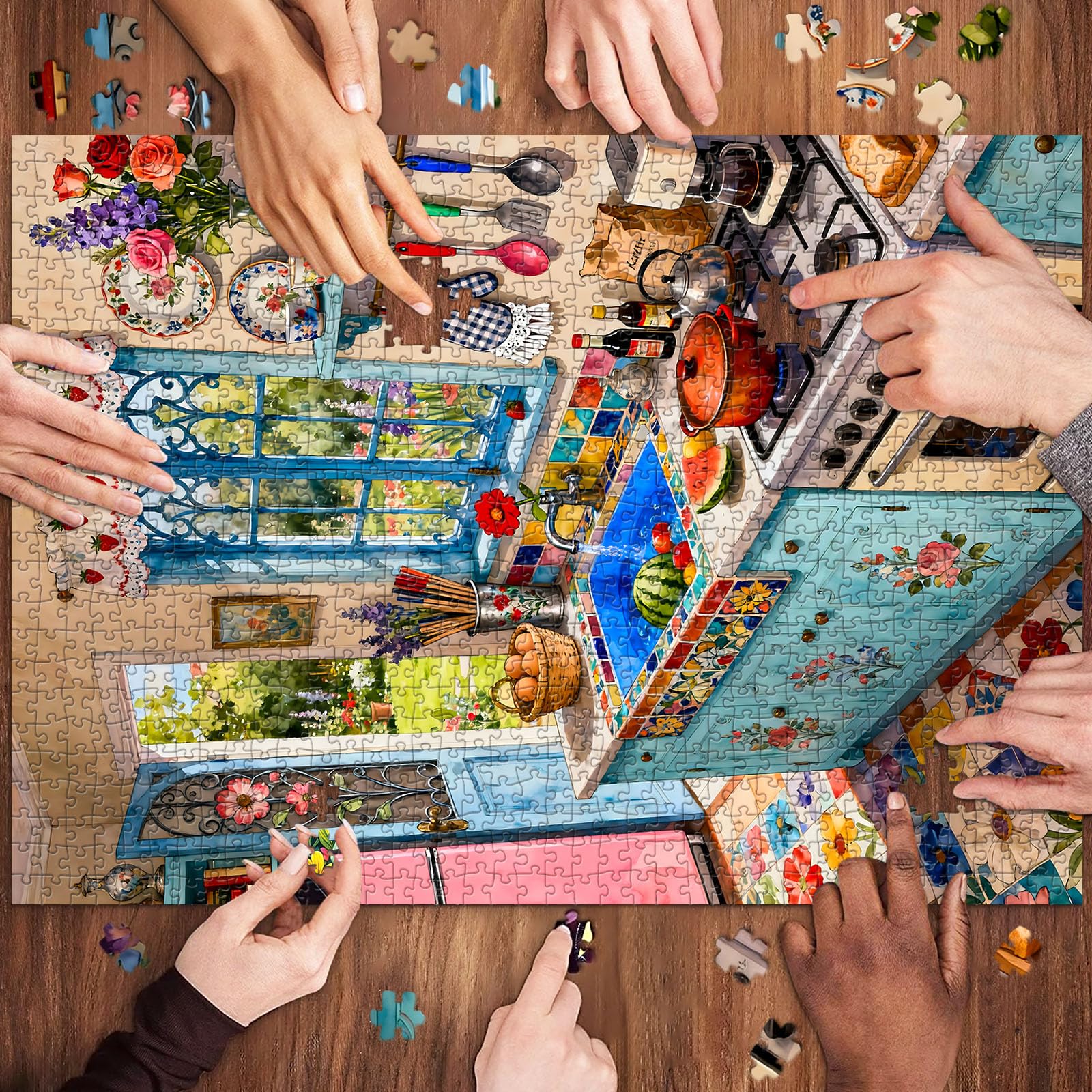 TangComplete 500-Piece Jigsaw Puzzle – Cozy Kitchen Theme, Difficult for Adults